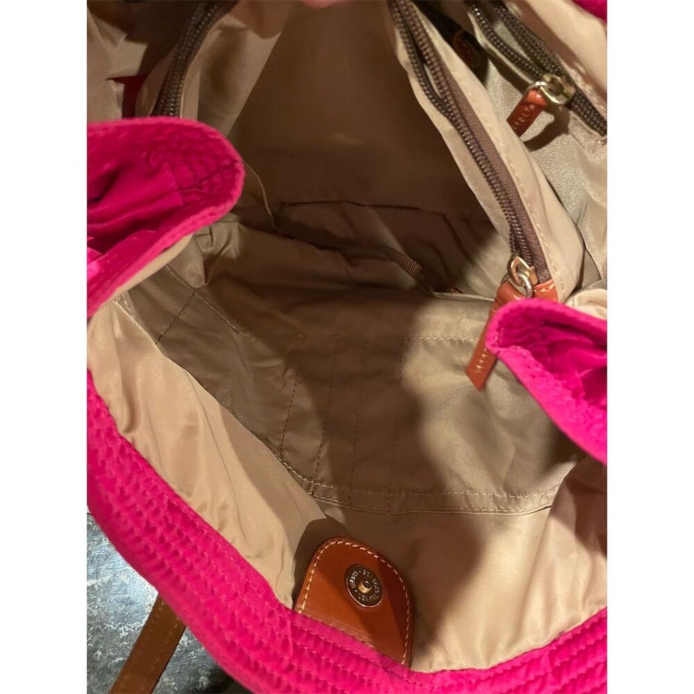 Dooney & Bourke Women's Bright Pink Nylon Tote Bag with Leather Trim - Picture 15 of 16